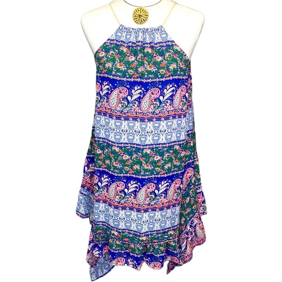 Sugar + Lips Halter Neck Asymmetrical Hem Dress - Picture 1 of 7